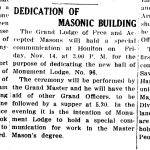 Dedication of the Masonic Building, November 1919.